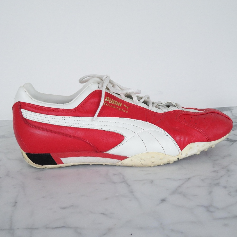 Brush Spike Red & White Sneakers by PUMA US 9.5
